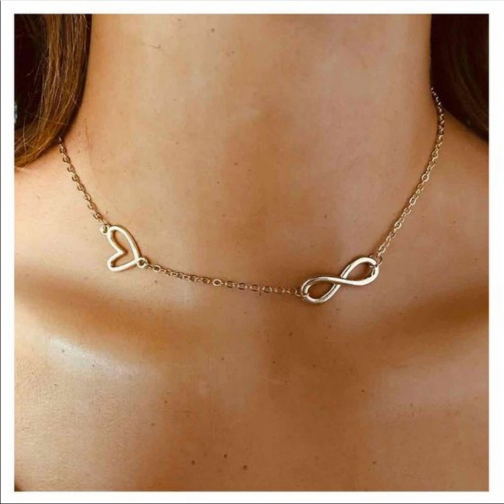 New!! Dainty Infinity & Heart Necklace